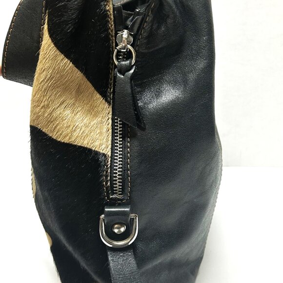 Sofia C cowhide and leather shoulder bag - Picture 6 of 11